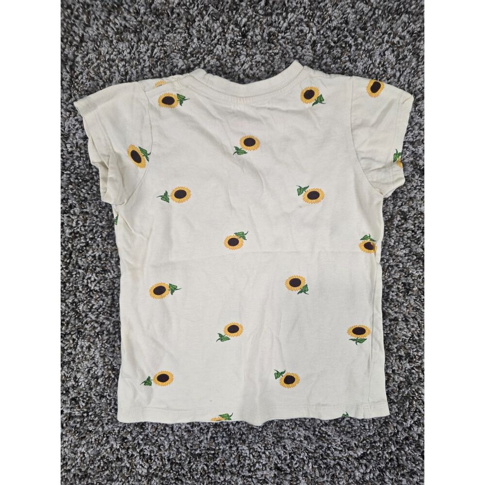 Crown of Hearts Girls Sz 6 Short Sleeve T Shirt Sunflower Flower Embroidered - Picture 2 of 7